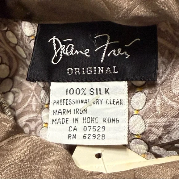 Vintage Diane Freis Original Silk Maxi Dress Belted Bow Neck Size Small NWT - Picture 6 of 7